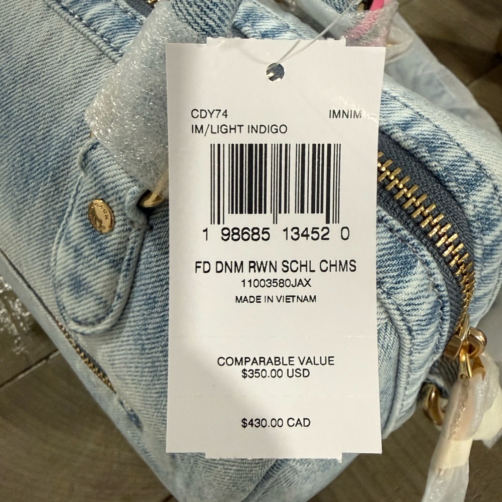 Coach Rowan (Medium) Satchel Bag In Loved Denim With Charms CDY74 - Picture 4 of 6